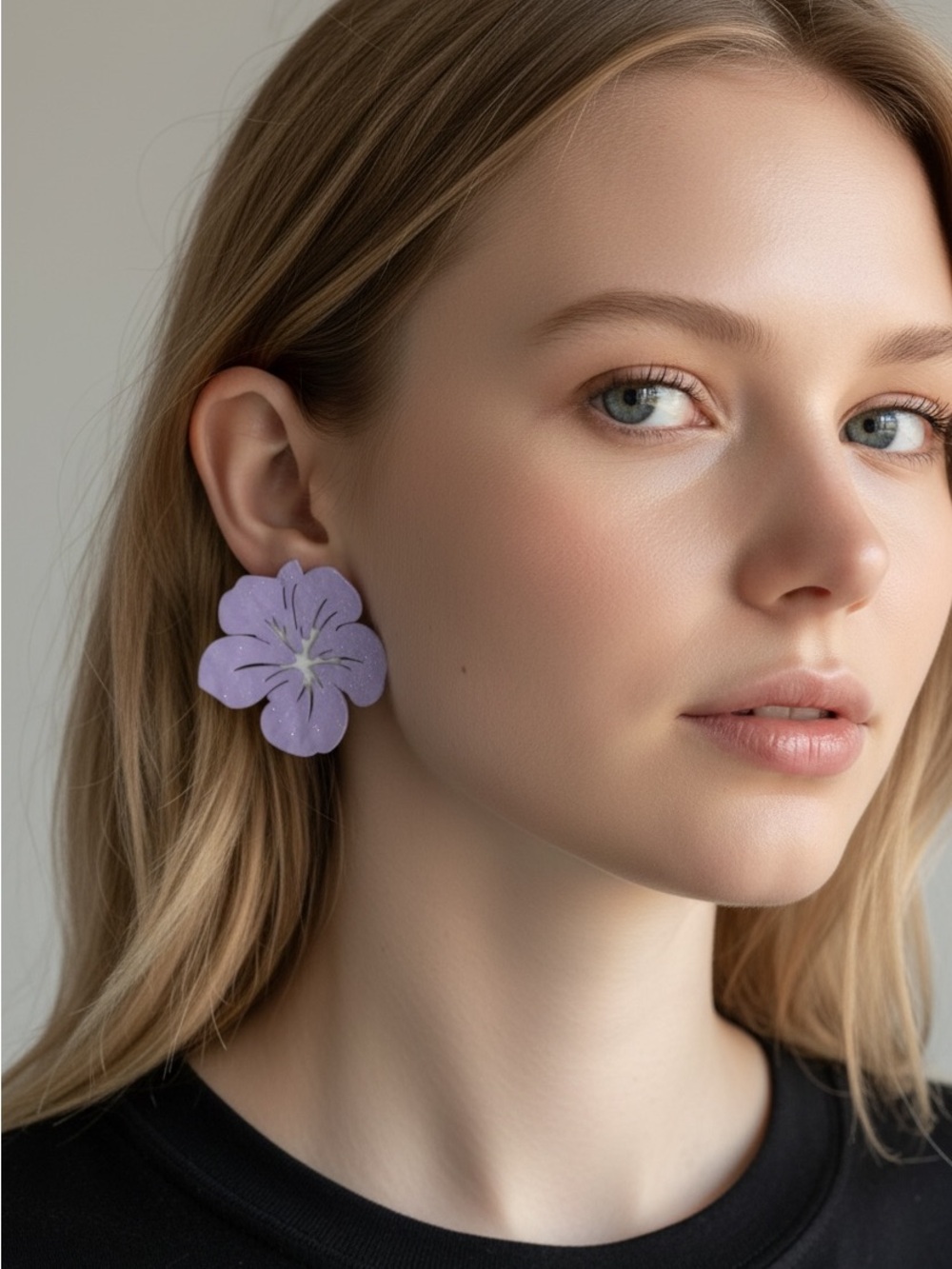 9/16 Lavender Floral Statement Earrings - Women Jewelry